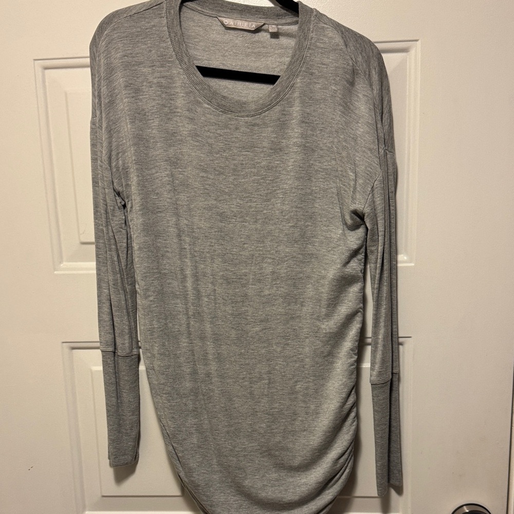 Athleta Light Gray Long Sleeve Top